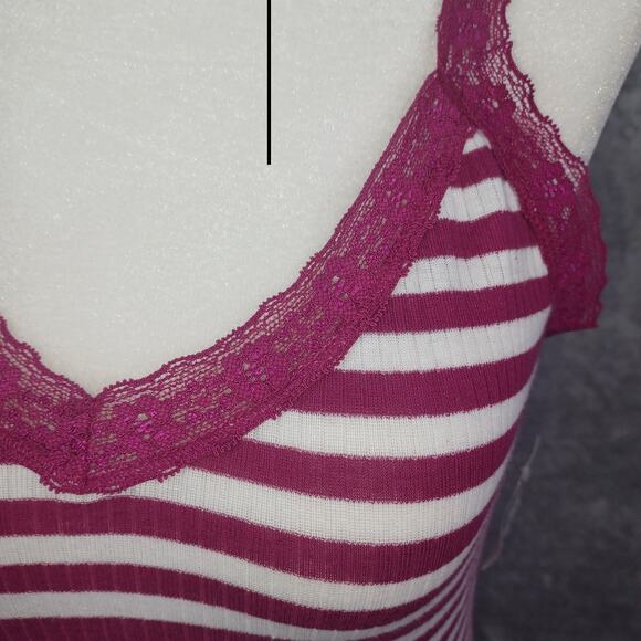 Vintage Y2K Rue21 Lace Trim Tank Top Lot Women XL Black Pink Ribbed Elena Bella - Picture 4 of 14